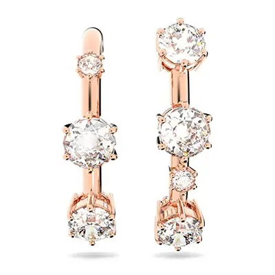 Swarovski Ear Cuff, Pair of Aysmmetric, Rose Gold Tone Plated Ear Cuff, from the Constella Colle