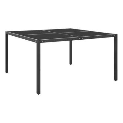 vidaXL Garden Table Anthracite Steel and Glass Outdoor Patio Dinner Table