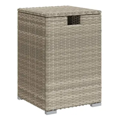 vidaXL Propane Tank Cover Table Gas Storage Holder Light Grey Poly Rattan