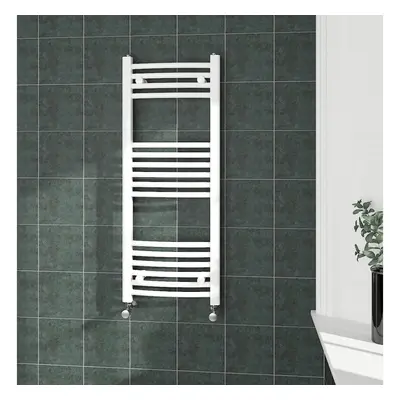 (1000x400mm, White) NRG Curved Central Heating Towel Rail Bathroom Heated Rad Radiators Ladder W