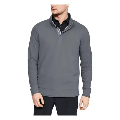 (S, Zinc Gray) Under Armour Mens Sweaterfleece Snap Mock Storm Water Repellent Sweater