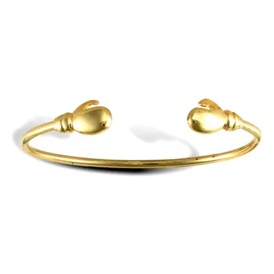 Jewelco London Kids Solid 9ct Yellow Gold Boxing Glove Torque Baby Bangle Bracelet - JKB070