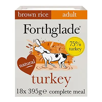 Forthglade Complete Natural Wet Dog Food - Turkey & Vegetables with Brown Rice (18 x 395g) Trays