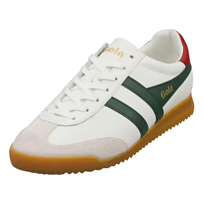 (9) Gola Torpedo Mens Fashion Trainers in White Green Red