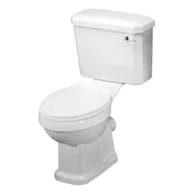 Traditional Close Coupled Toilet Pan, Cistern & Soft Close Seat - 820mm x 470mm