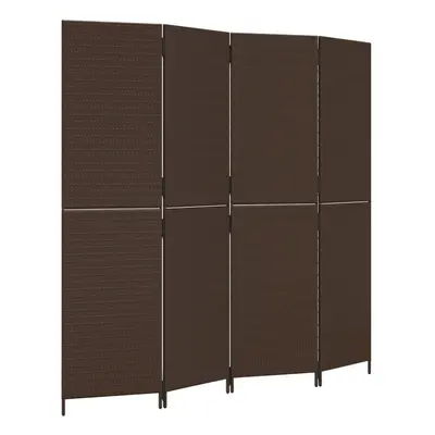 vidaXL Room Divider Panels Privacy Screen Balcony Screen Brown Poly Rattan