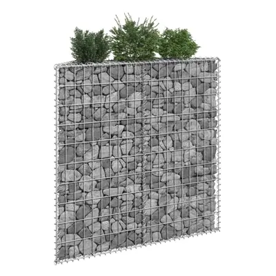 vidaXL Trapezium Gabion Raised Bed Galvanised Steel Gabion Basket Planter Pot