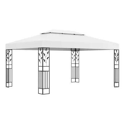 vidaXL Gazebo with Double Roof White Outdoor Canopy Shelter Party Tent Awning