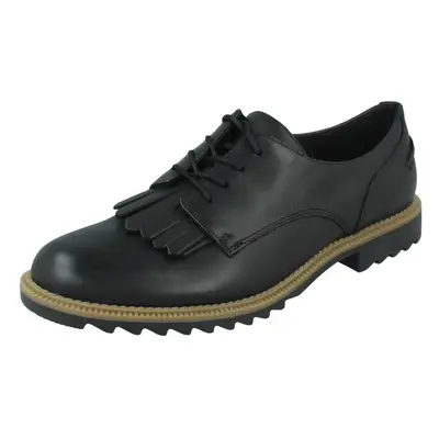 (Black, UK 4.5) Ladies Clarks Lace Up Smart Shoes Griffin Mabel