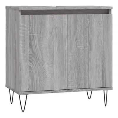 (grey sonoma) vidaXL Bathroom Cabinet Vanity Unit Highboard Cupboard White Engineered Wood