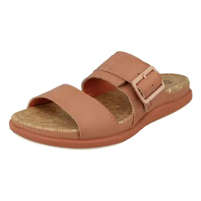 (UK 4.5, Peach (Pink)) Ladies Clarks Cloudsteppers Mule Sandals Step June Tide - D Fit