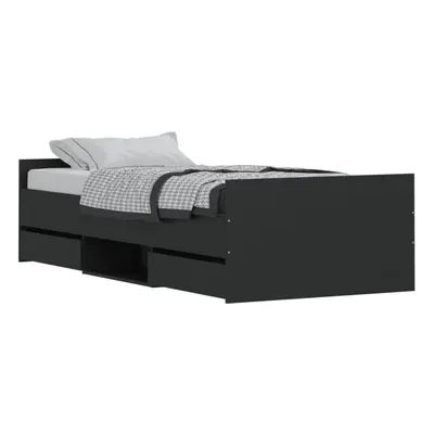 (black, x cm) vidaXL Bed Frame with Headboard and Footboard Mattress Foundation Concrete