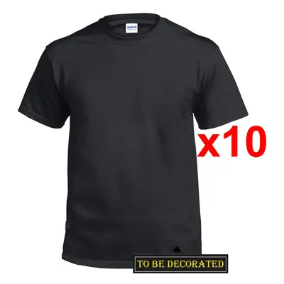 (3XL) Packs Gildan T-SHIRT Basic Tee - 5XL Small Big Men Heavy Cotton (Black)