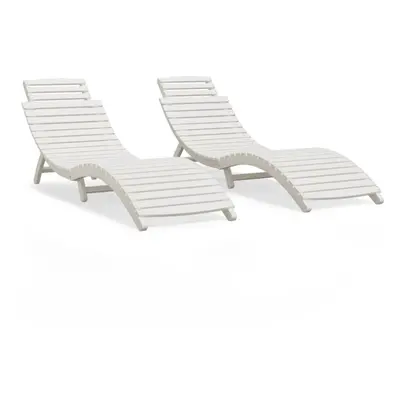 (2 sunloungers) vidaXL Sun Lounger Recliner Outdoor Chair Wooden Sunbed Solid Wood Acacia