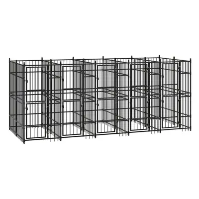 vidaXL Outdoor Dog Kennel Steel 9.22 m? Garden Patio Puppy Enclosure Dog House