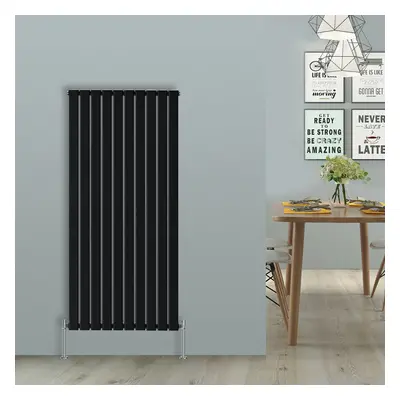 (Vertical 1800x680mm - Single) NRG Black Flat Panel Designer Radiator Single Double Column Bathr