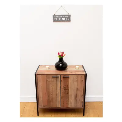 Stretton Sideboard with Doors Storage Cupboard Rustic Industrial Oak Effect