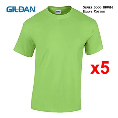 (2XL) Packs Gildan T-SHIRT Blank Plain Basic Tee Men Heavy Cotton (Lime)