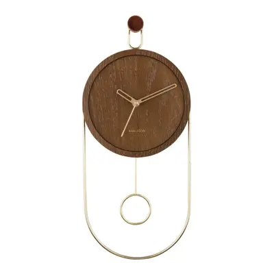 Karlsson Swing Pendulum Wall Clock - Dark Wood