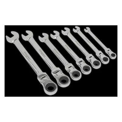 Flexible Head Ratchet Combination Spanner Set 7pc Metric