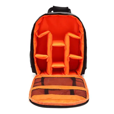 (Orange) Multi-functional Small DSLR Digital Camera Video Backpack Bag Waterproof Outdoor