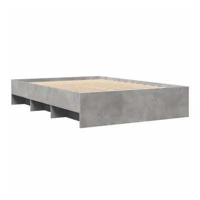 vidaXL Bed Frame Bed Base Bedstead Concrete Grey 135x190 cm Engineered Wood