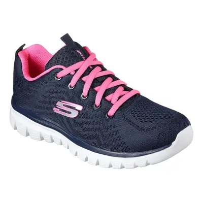 (UK 5, Navy/H.Pink) Skechers Womens Graceful-Get Connected Sport Mesh Trainers