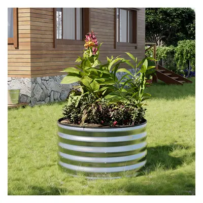 80x80x40 cm (L x W x H) Outdoor Round Metal Raised Garden Bed