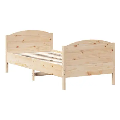 (natural, x cm) vidaXL Bed Frame with Headboard Bedroom Bed Base Bedstead Solid Wood Pine