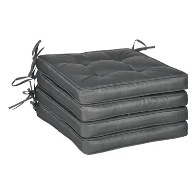 Outsunny x 42cm Replacement Garden Seat Cushion Pad with Ties, Grey