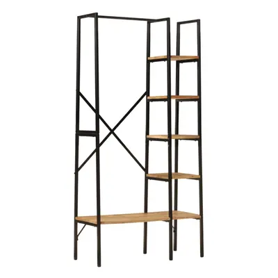 vidaXL Clothes Rack with Shelves Hallway Coat Rack Solid Wood Mango and Iron