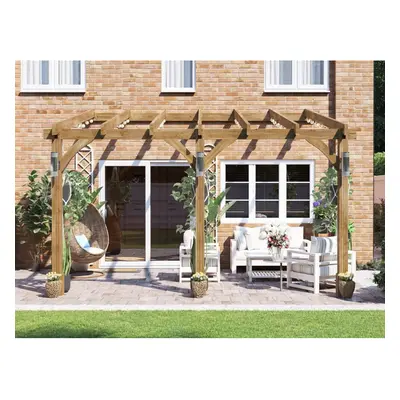 Dunster House Wooden Lean To Pergola 4m x 3m Plant Frame Leviathan