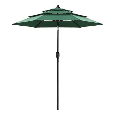 vidaXL 3-Tier Garden Parasol with Aluminium Pole Canopy Outdoor Umbrella Green