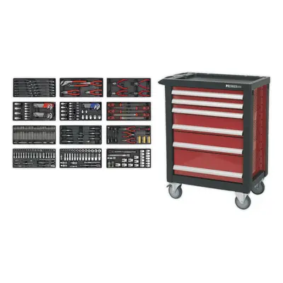 6 Drawer Rollcab with Piece Tool Kit - Ball Bearing Slides - Cylinder Lock