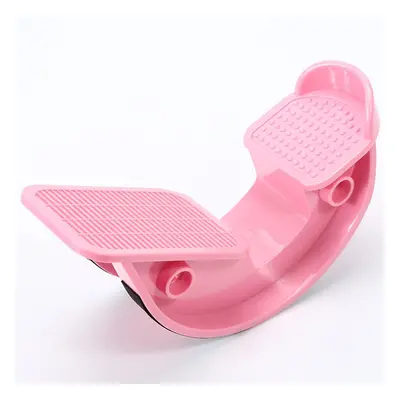 (Pink) Foot Stretcher Rocker Ankle Muscle Calf Stretch Board Yoga Sports Massage Pedal Fitness E