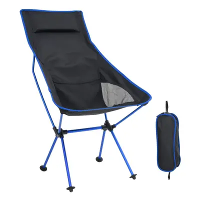 vidaXL Foldable Camping Chair PVC and Aluminium Black Outdoor Camp Furniture