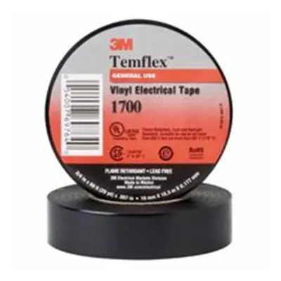 3M Electrical Temflex Friction Tape, 0.75 in. x ft., Black