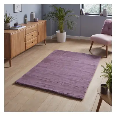 (80x150cm) Teddy Shaggy Rugs in Lavender Soft Plain Polyester Mats