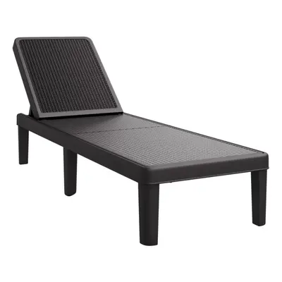 vidaXL Sun Lounger Outdoor Lounge Bed Sun Bed Day Bed Black Polypropylene