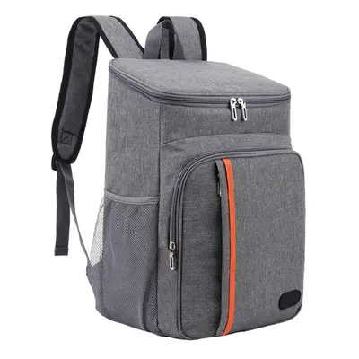 (Grey) 18L Insulated Picnic Bag Thermal Food Container Cooler Backpack Lunch Bag Outdoor Camping