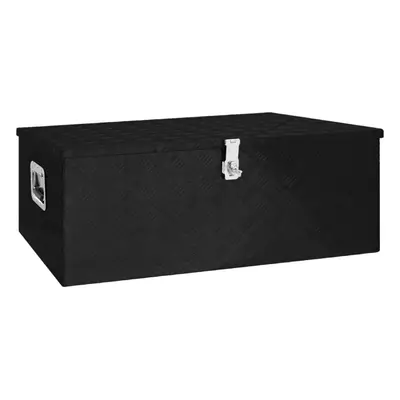 vidaXL Storage Box Black 100x55x37 cm Aluminium Storage Chest Blanket Box