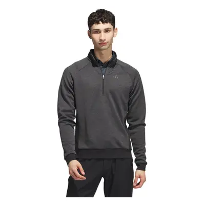 (XL, Black/Grey) adidas Golf Mens DWR Water Repellent Recycled 1/4 Zip Soft Fleece Sweater