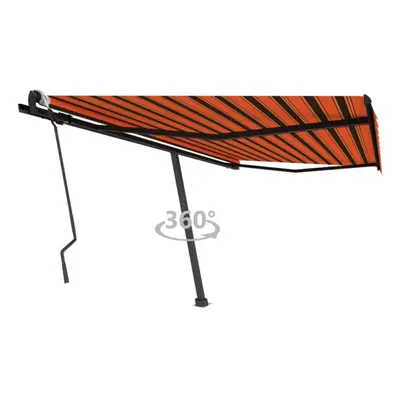 vidaXL Freestanding Manual Retractable Awning 400x300 cm Orange/Brown Outdoor