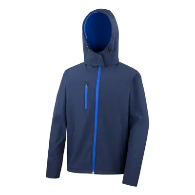 (L, Navy/Royal) Result Core Mens Lite Hooded Softshell Jacket