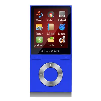 (Blue) Portable 1.8 Inch TFT Screen 8GB bluetooth MP4 Player HiFi MP3 Music Audio Video Support 