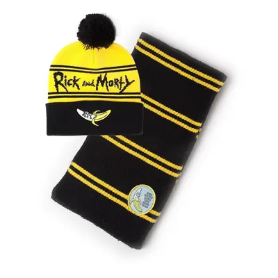 Rick and Morty Banana Beanie & Scarf Gift Set