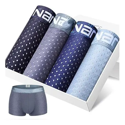 (Light Dark, 3XL) Pieces Mens Mesh Ice Silk Breathable Underwear