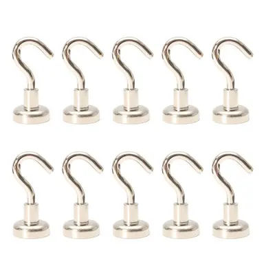 (6pcs, 32mm) 10Pcs N35 Ferrite Magnetic Hooks Neodymium Hold 12kg Strong Magnet