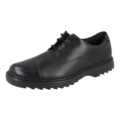 (Black, UK Child) Boys Clarks Formal Lace Up School Shoes Asher Soar - G Fit