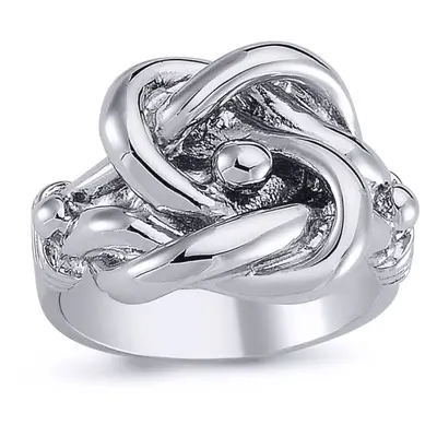 (T) Jewelco London Mens Rhodium Plated Sterling Silver Celtic Knot Love Ring 18mm